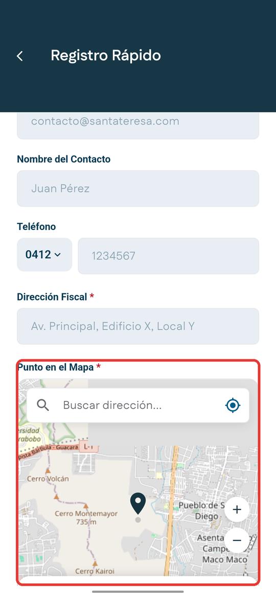 Punto en el mapa