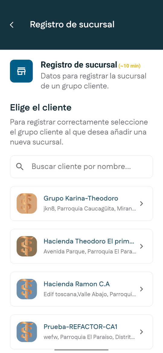 Registro de sucursal