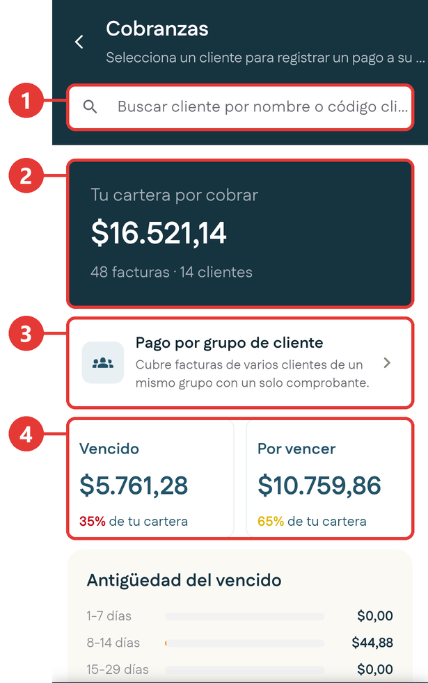 Cartera, parte de arriba