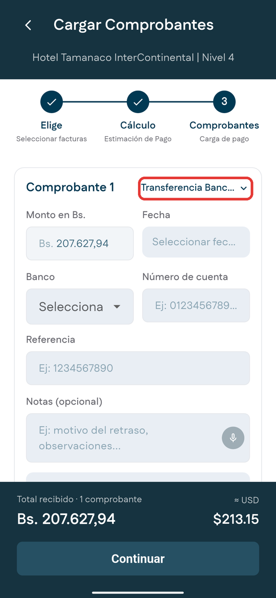 Paso 3: método de pago