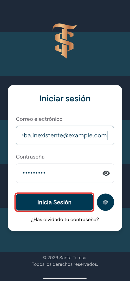 Botón Inicia Sesión