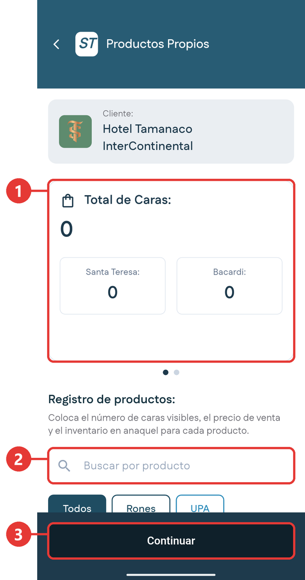 Formulario de productos propios