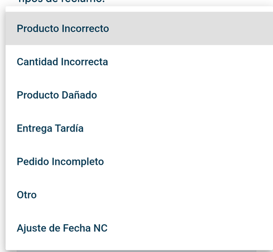 Tipos de reclamo